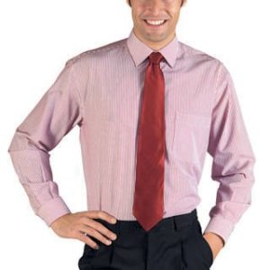 062003 - Camicia classica a righe bordeaux manica lunga