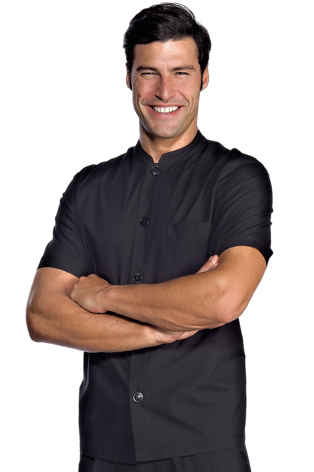 056021 - Casacca coreana mezza manica con bottoni bianca e nera - immagine 5