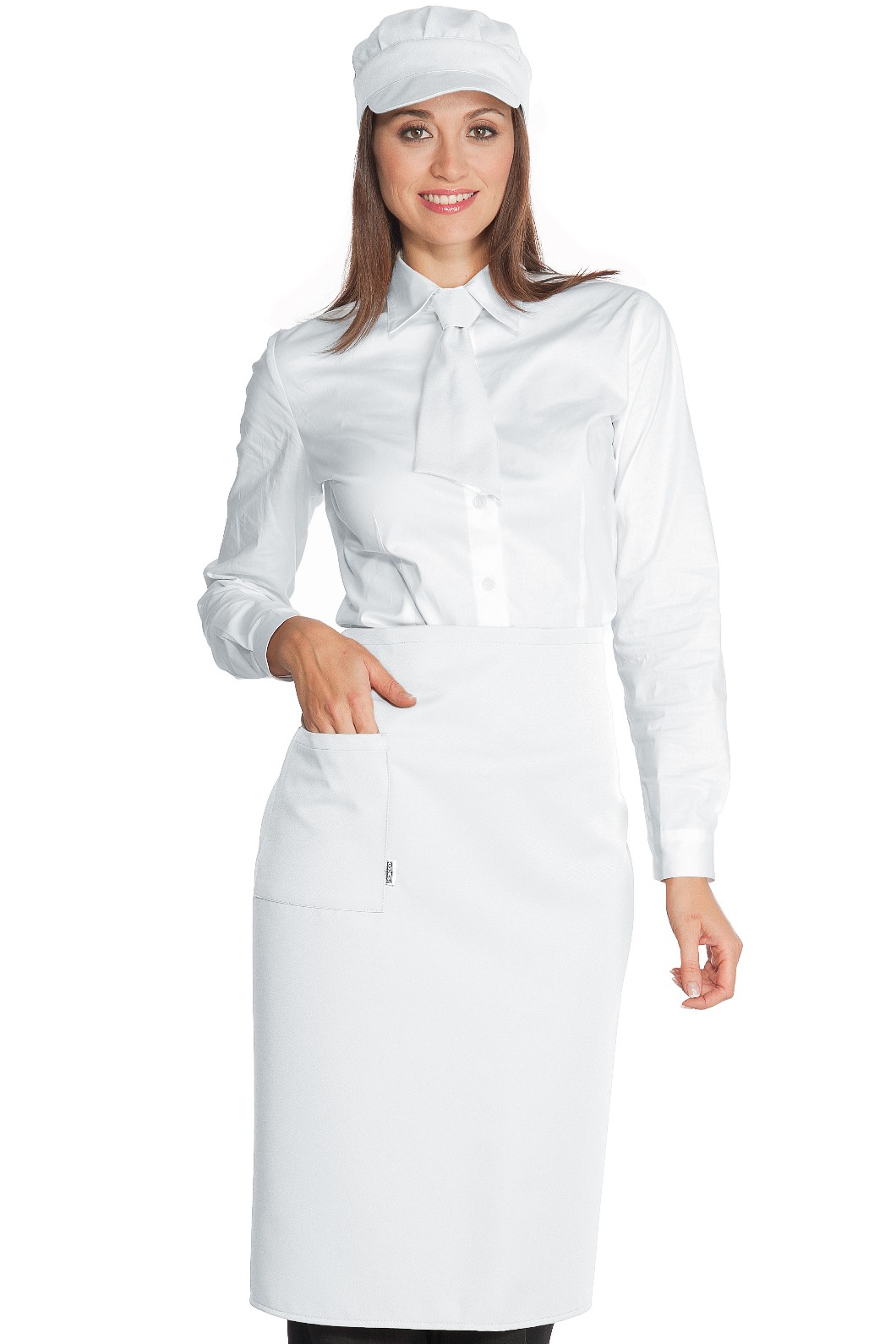 DAKAR - Grembiule bianco media lunghezza 100% Cotone 100X70