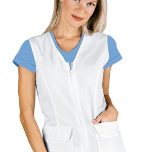 MARAKAIBO - Gilet bianco da donna con zip centrale