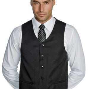 RIALTO - Gilet uomo nero con bottoni neri