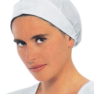 081100 - Cappellino , cuffia bianco da donna per alimentare