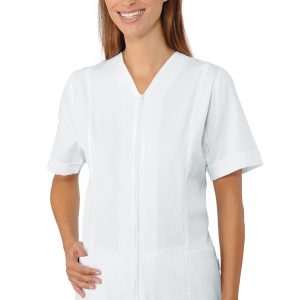 VICTORIA - Casacca da donna bianca in piquet con cerniera gr. 135