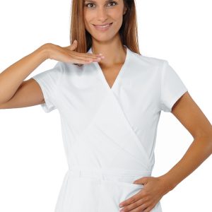 TONGA - Kimono bianco da donna per estetista, spa