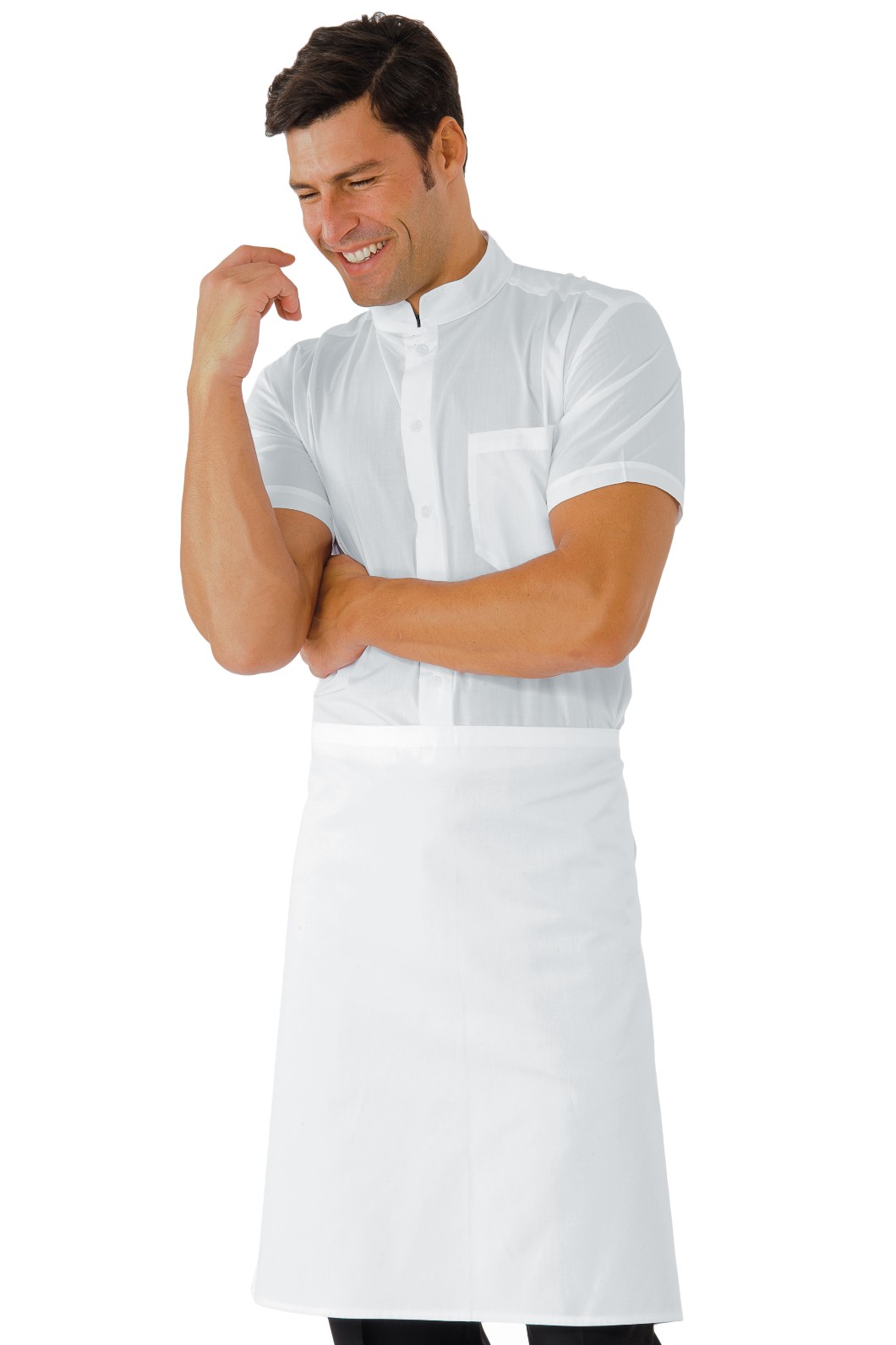 086100 - Grembiule bianco a vita senza tasche cm. 70 x 60 in Cotone