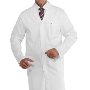 060110 - Camice uomo bianco lunghezza 110 Cm per medicale, leggero gr. 150