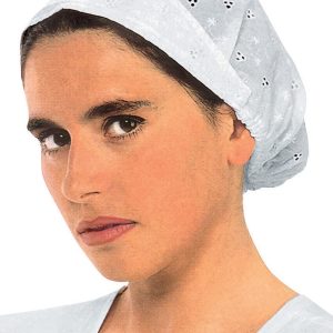 081200 - Cuffia donna bianco in pizzo sangallo per alimentare