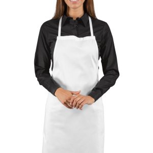 087000S - Grembiule con pettorina bianco c. 70 x 90 senza tasche