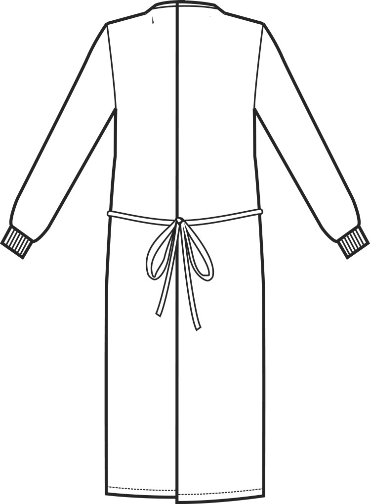 DURBAN - Camice lungo verde chirurgico unisex con allacciatura sulla schiena - immagine 11