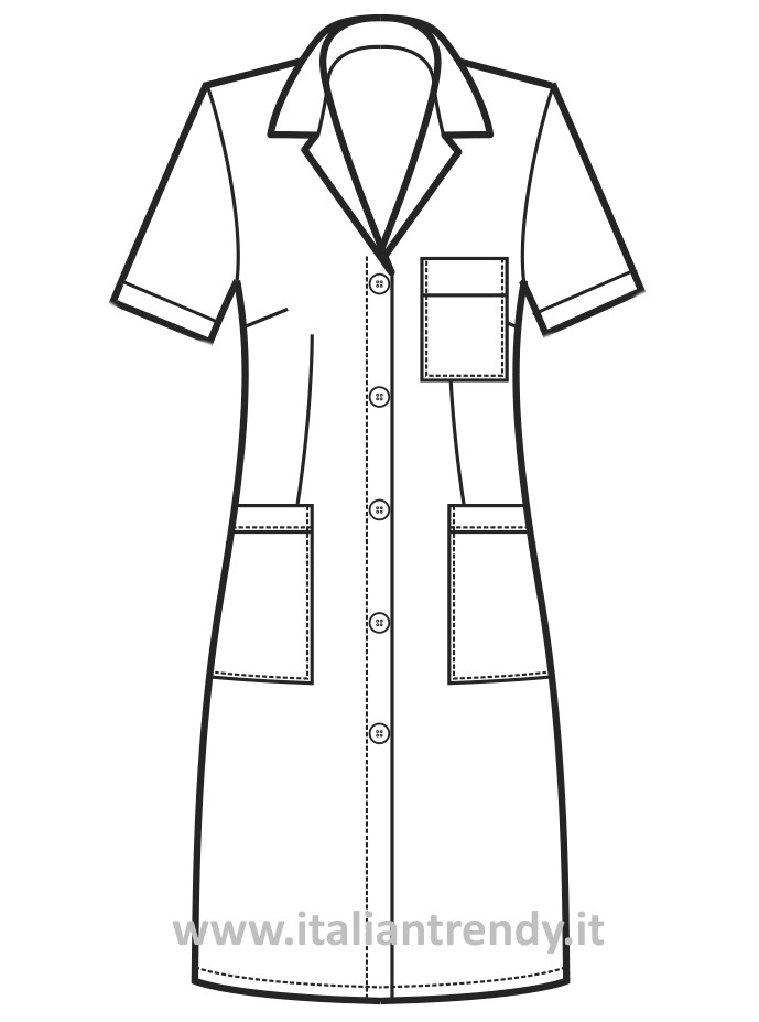 POSITANO - Camice donna azzurro per servizio , pulizie, albergo con grembiulino - immagine 9