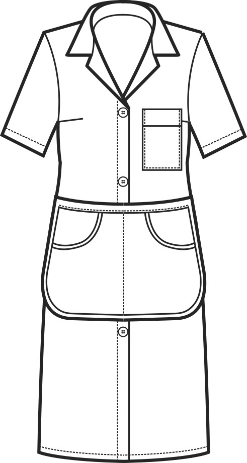 POSITANO - Camice donna bordeaux rigato per servizio , pulizie, albergo con grembiulino - immagine 7