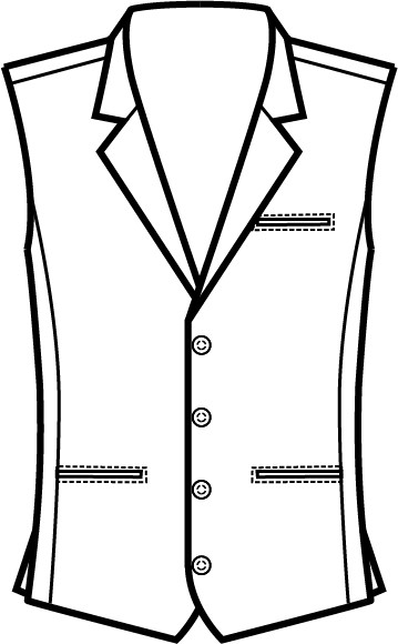 WALL STREET - Gilet nero elegante unisex con revers ebottoni argentati - immagine 11