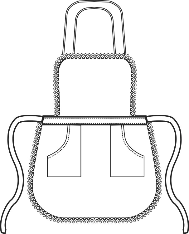 083400 - Elegante grembiule con pettorina per domestica con bordatura in pizzo - immagine 2
