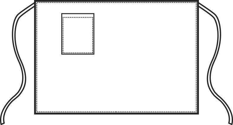 DAKAR - Grembiule bianco media lunghezza 100% Cotone 100X70 - immagine 3