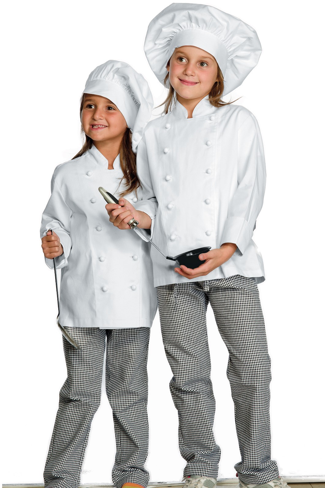 Pantaloni Cuoco Per Bambini Cotone Pied De Poule Baby Chef ESAURITO - immagine 5