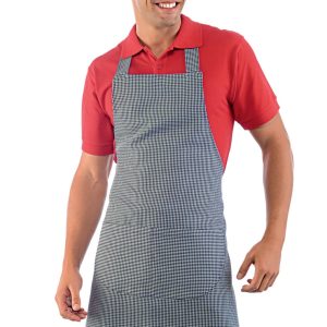 087005 - Grembiule con pettorina pied de poule unisex