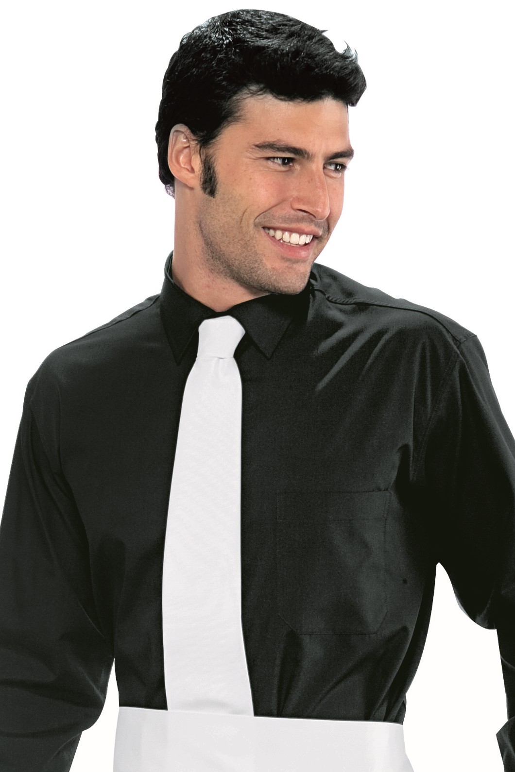 Cravatta Rasata Classica Pala larga Tinta Unita Bianco - immagine 3