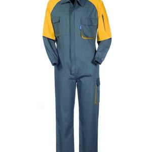 NOTTINGHAM - Tuta da lavoro multitasche grigia e gialla