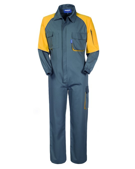 NOTTINGHAM - Tuta da lavoro multitasche grigia e gialla