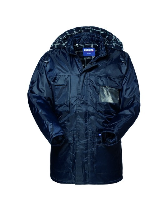 PARKA STAR - Giaccone lungo blu impermeabile