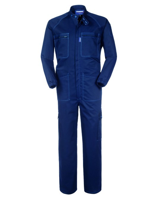 NEW YORK - Tuta blu Gabardine da lavoro con cuciture a contrasto