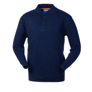 TOKYO - Felpa blu con colletto a polo con tre bottoni