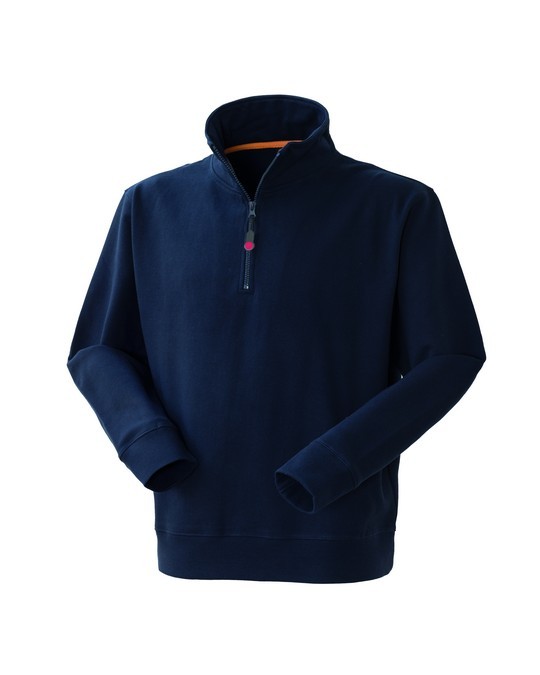 GRABBY - Felpa in 100% cotone a mezzazip con collo alto, più colori - immagine 9