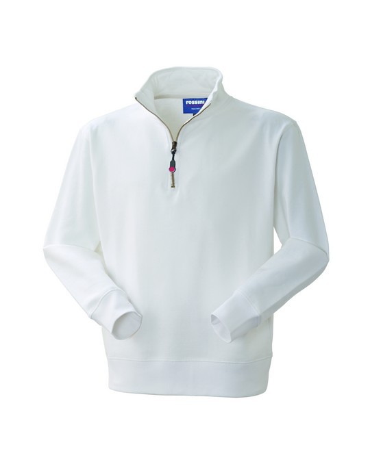 GRABBY - Felpa in 100% cotone a mezzazip con collo alto, più colori - immagine 15