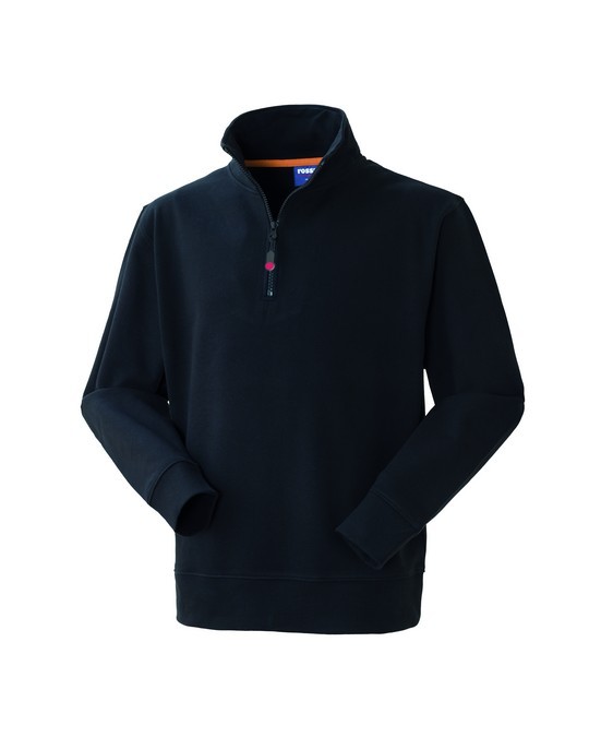 GRABBY - Felpa in 100% cotone a mezzazip con collo alto, più colori - immagine 33