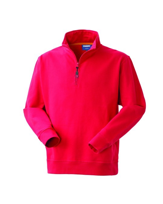 GRABBY - Felpa in 100% cotone a mezzazip con collo alto, più colori - immagine 43