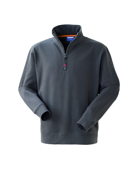 GRABBY - Felpa in 100% cotone a mezzazip con collo alto, più colori - immagine 60