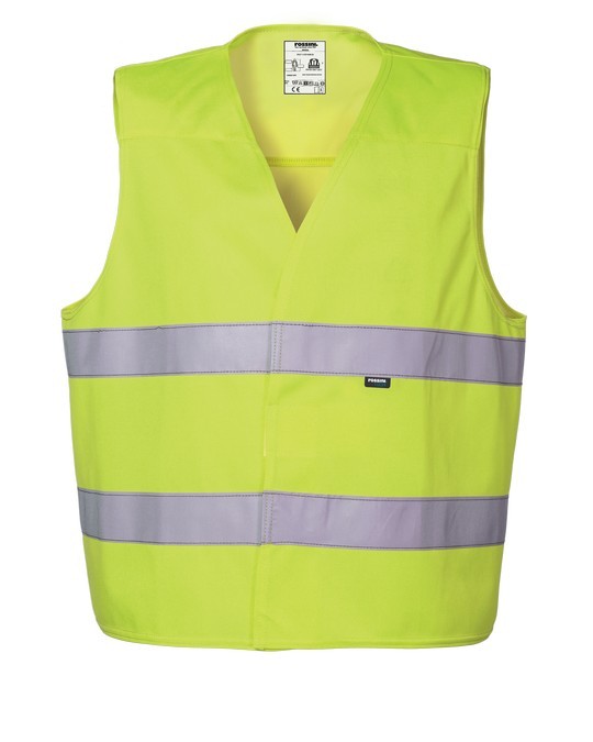 A10519 - Gilet basic arancio o giallo alta visibilità per lavori stradali con doppia banda rifrangente - immagine 2