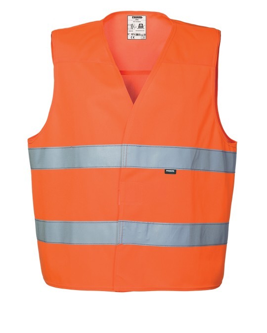 A10519 - Gilet basic arancio o giallo alta visibilità per lavori stradali con doppia banda rifrangente - immagine 3