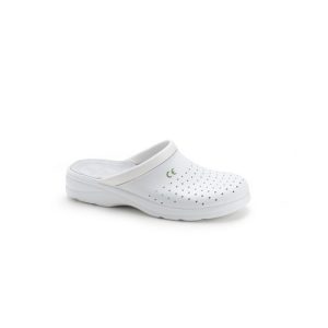 SSZ0006 - Zoccolo uomo bianchi in pelle - antiscivolo certificato CE: EN20347  - EA FO SRA