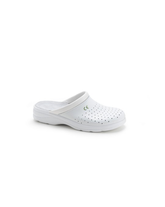 SSZ0006 - Zoccolo uomo bianchi in pelle - antiscivolo certificato CE: EN20347 - EA FO SRA