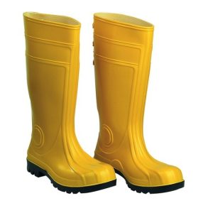 TTI400 - Stivale da lavoro giallo in PVC con puntale in acciaio CE: EN ISO 20345:2012  S5 SRC