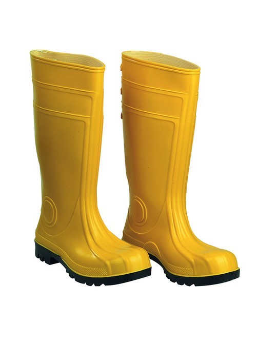 TTI400 - Stivale da lavoro giallo in PVC con puntale in acciaio CE: EN ISO 20345:2012 S5 SRC