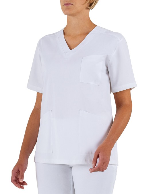 MILENA - Casacca donna bianca a V per medicale - immagine 8