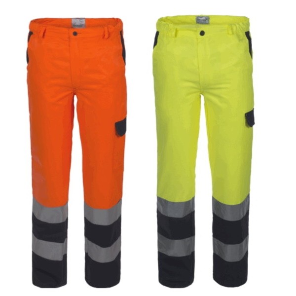 A00130 - Pantalone bicolore Hi-Vis, cotone sulla pelle - immagine 4