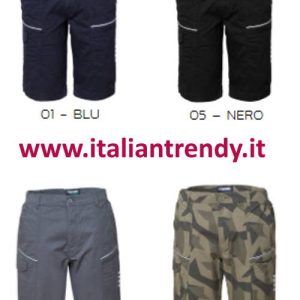 A00704 - Bermuda da lavoro multitasca in twill di cotone elasticizzato