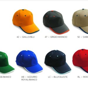 H042 - Berretto Baseball bicolore, chiusura regolabile
