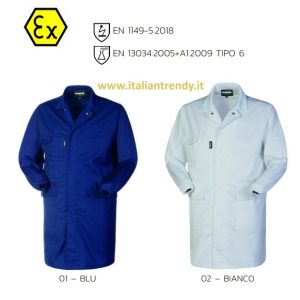 2ACTIVE - Camice uomo blu e bianco Antiacido Antistatico Hydrofoil