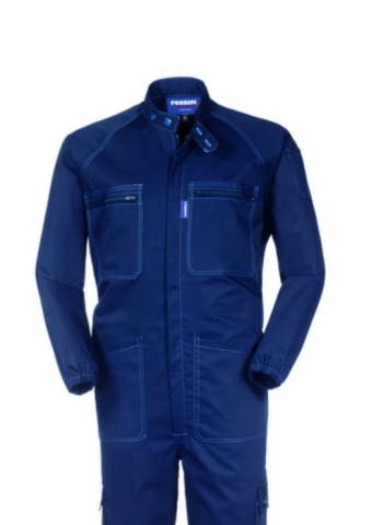 NEW YORK - Tuta blu Gabardine da lavoro con cuciture a contrasto - immagine 7