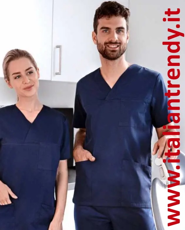 PIERO - Casacca uomo blu medicale