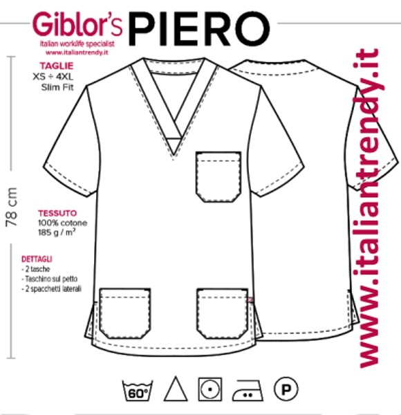 PIERO - Casacca uomo blu medicale - immagine 3