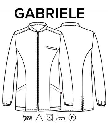 GABRIELE - Casacca medicale bianca con cerniera centrale - immagine 2