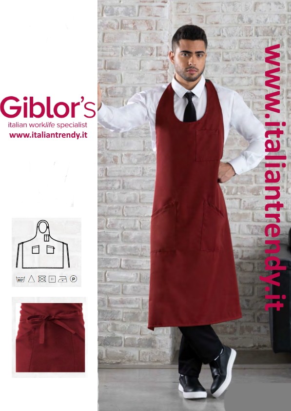 CAPRI - Grembiule lungo con pettorina per sala, più colori - immagine 2