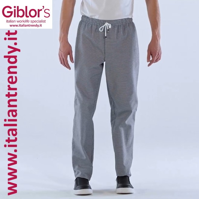 PLUTONE - Pantaloni per cucina a quadretti, sale e pepe - immagine 2