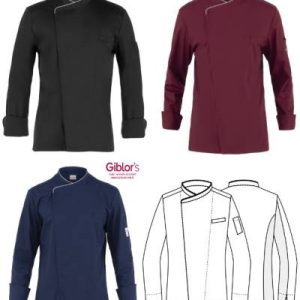 PATRIZIO - Giacca chef collo coreana e bottoni automatici