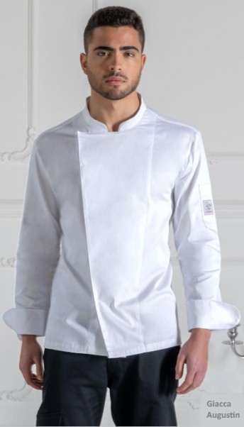 AUGUSTIN - Giacca chef bianca o nera slim - immagine 2